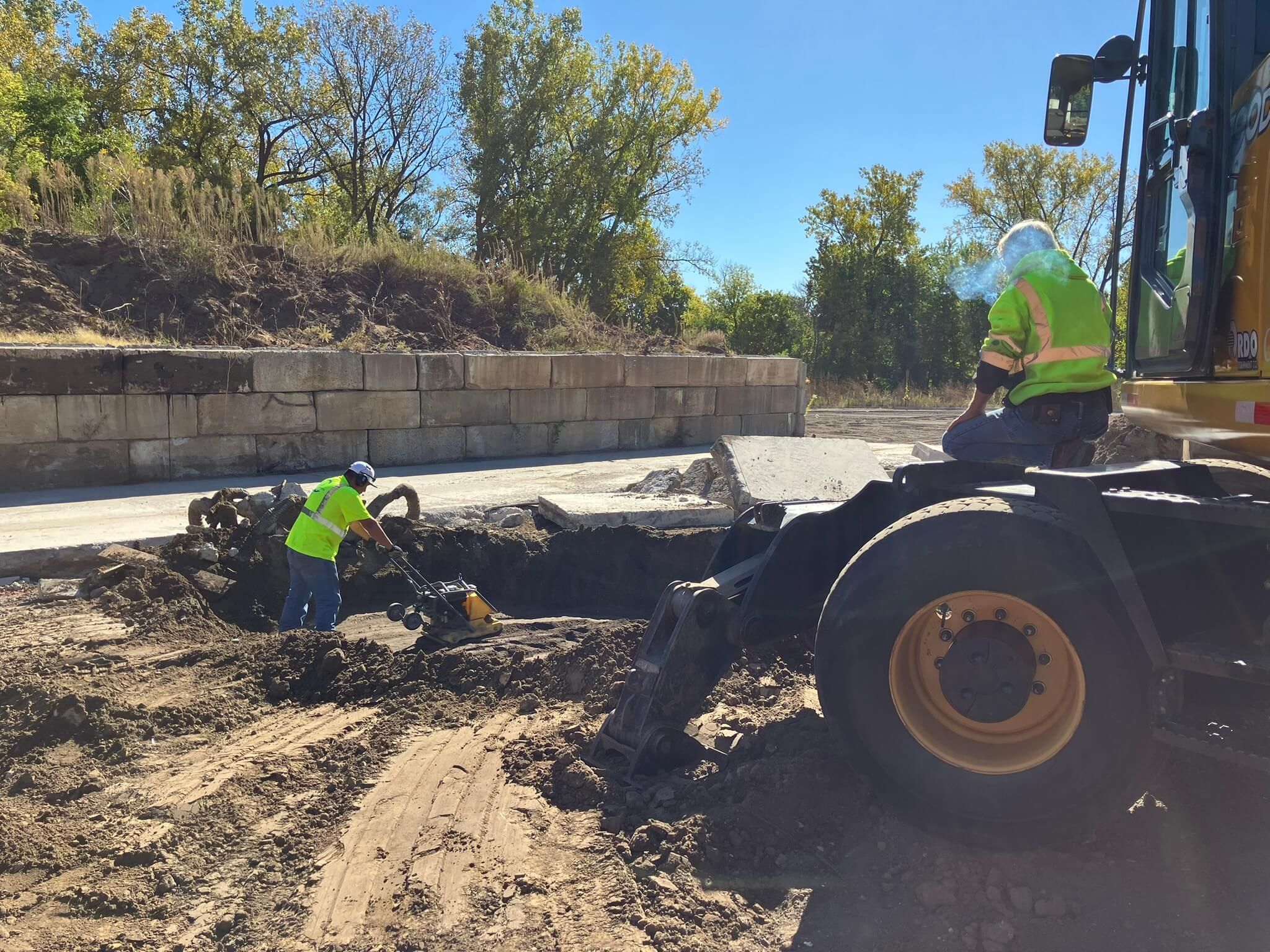 Public Works employees doing construction